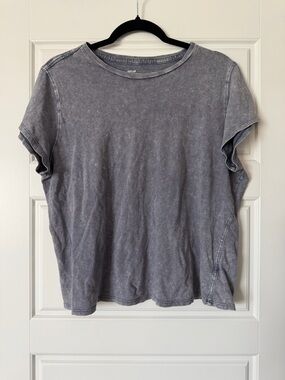Aerie Acid Washed Gray Cropped Tee